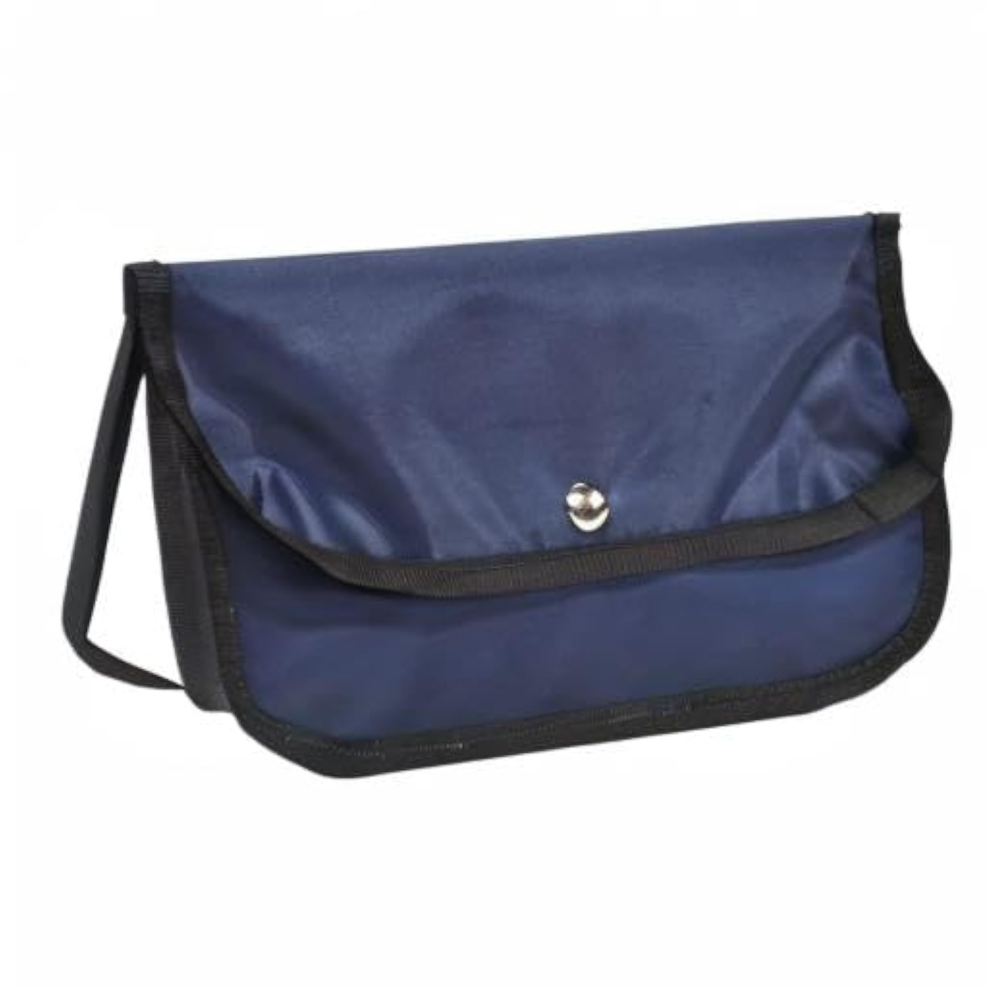 Navy Blue Coin Bag with Dividers, Snap Closure