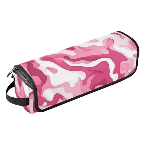 Estuche de viaje 2 en 1 para planchas y rizadores con almohadilla resistente al calor, a prueba de polvo, camuflado durazno blanco miniatura 1