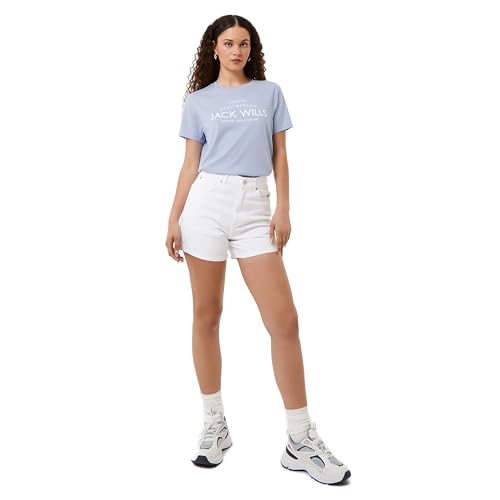 Jack Wills Womens Forstal Boyfriend Logo T-Shirt Tee Top Soft Blue XL