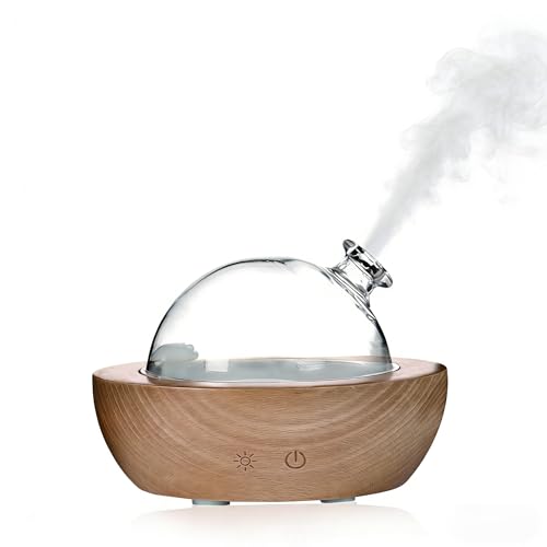 Terbraco Essential Oil Aroma Diffuser - Electric Wood Glass Ultrasonic Fragrance Aromatherapy Scent Water Humidifier for Home Bedroom Cold Air Smart Therapy Nebulizing Aromas Difusor para Casa