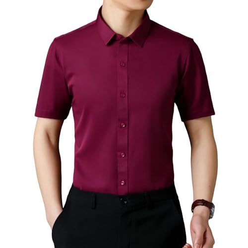Chemise manches courtes homme élastique pour le printemps confortable