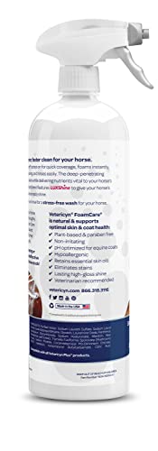 Vetericyn Foamcare Horse Shampoo | Equine Shampoo With Aloe To Promote Healthy Skin And Coat - Paraben Free - Cleans, Moisturizes, And Conditions Horse's Coat - Instant Foam Shampoo - 32-Ounce #TOP2