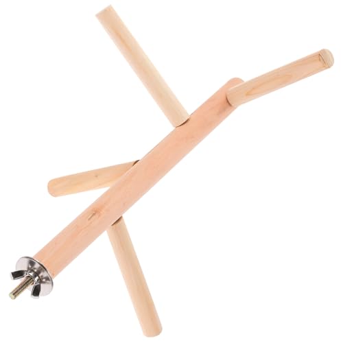 POPETPOP Jouet De De Support De Perroquet Support De Jeu D'oiseau Perroquet Debout Accessoires De Cage à Oiseaux Stand D'oiseau Perchoir en Bois Bifurquer Support De Formation