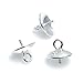 Dreambell 10 pcs 925 Sterling Silver Eye Screwed Pins with 6mm Pearl Cup Pendant Connector Bail