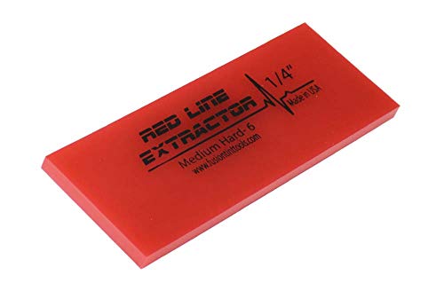 Fusion 5 Inch Red Line Extractor 3/8 Inch Thick NO Bevel Squeegee Blade