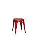 Produktbild hjh OFFICE 645001 Metall Hocker VANTAGGIO Rot Sitzhocker im Industry-Design, stapelbar, niedrig