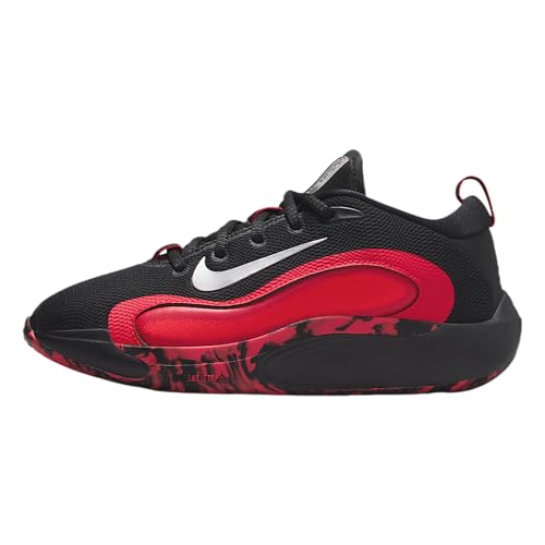 Nike IsoFly Big Kids' Basketball Shoes (Black/University Red/Light Crimson/Metallic Silver)