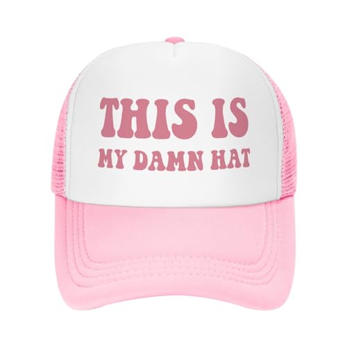 Image of You Find It Offensive? I Find It Funny Trucker Hats for Women Pink Men Funny Slogan Pink Hats for Men