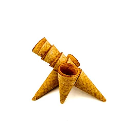 PJaspert Eiswaffeln | Eishörnchen - "Mini Cone" 60xØ27mm mit Rand (594 Stück)