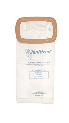 Janitized JAN-PTHV-2(10) Premium Replacement Commercial Vacuum Paper Bag for ProTeam Half Vac Vacuum Cleaners, OEM#106960 (Pack of 10) image 2