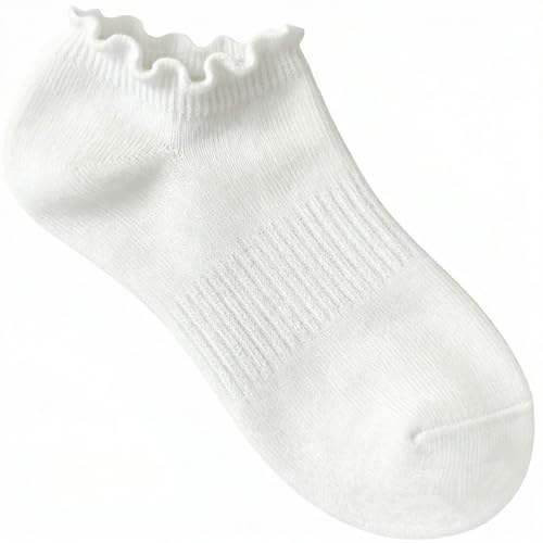 EUFANCE 6 Pairs No Show Socks for Women Ruffle Socks Low Cut Socks Cute Ankle Frilly Short Cotton Socks