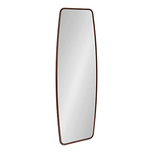 Image of Kate and Laurel Caskill Modern Barrel Mirror; 18 x 48; Dark Bronze; Round Rectangle Barrel Full Length Mirror for Wall