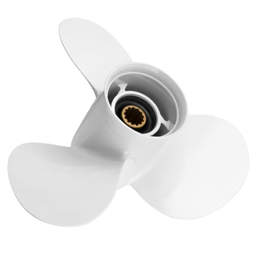 Image of Outboard Propeller Aluminum Boat Outboard Propeller fit Yamaha Engines 25 /30 /40 /50 /55 /60HP,3-1 /2 inch Gearcase Engines 13 Spline Tooth,RH