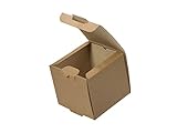 Tessera Bio Products QWSB Kraftpapier 2-Lagige Burgerbox, Naturfarbe, 13.2cm Länge, 12.8cm Breite, 8.8cm Höhe, 100 pcs