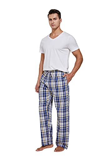 Cyz Mens 100% Cotton Pajama Pants Sleep Lounge Pajamas For Men Woven Pj Pants #TOP5