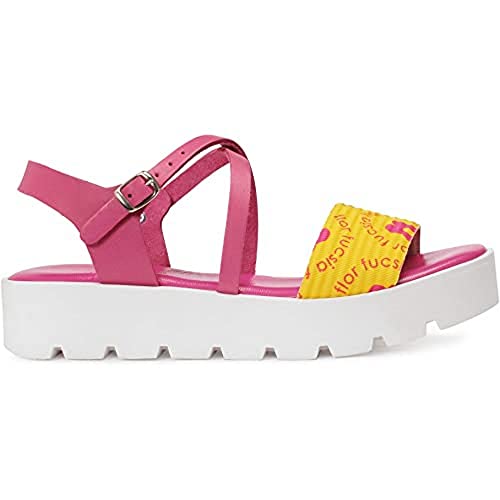 Agatha Ruiz de la Prada Sandalia Mujer Fucsia Amarillo talla 41 3,5 cms