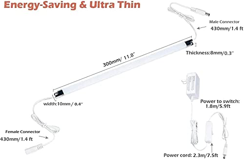 Illuminazione a LED sotto l'armadio, 6 barre