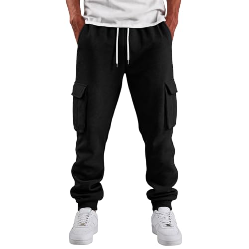 Men's Cargo Pants Comfy Drawstring High Waisted Joggers Cargo Trousers - image 2