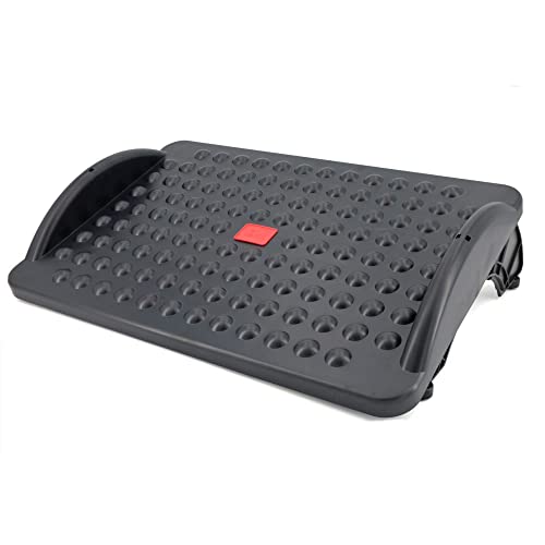 Reposapiés de Oficina Ergonómico e Inclinable - Fabricado con Plástico Reciclado - 42x29x7,5 cm - Accesorio de Oficina - Superficie con textura efecto masaje - Hecho en España - Stey Accesorios Cover
