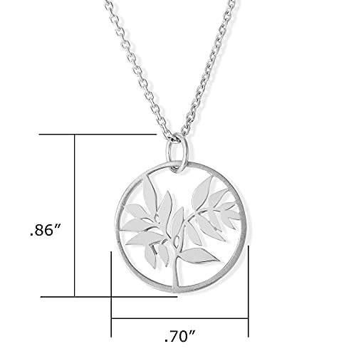 Boma Jewelry Sterling Silver Bamboo Tree Circle Pendant Necklace, 20 Inches4