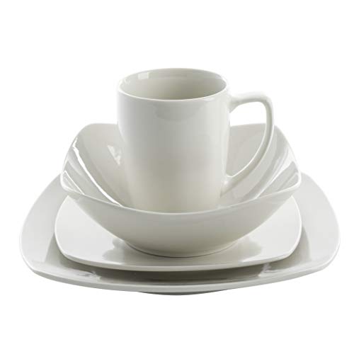 Gibson Home Zen Buffetware 16 Piece Dinnerware Set, White