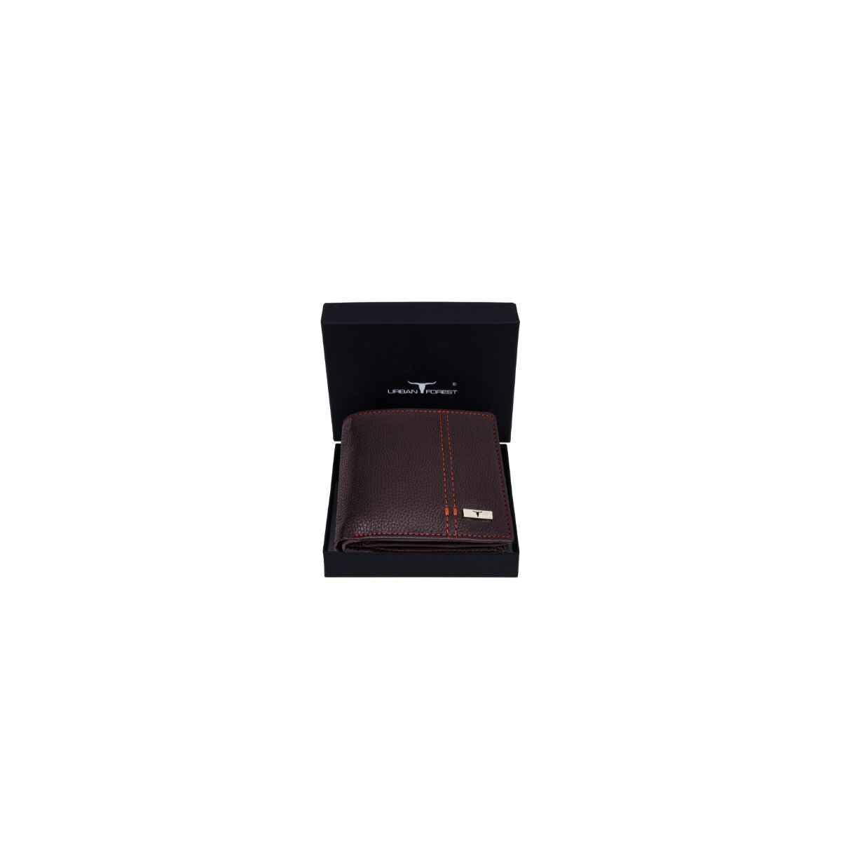 URBAN FOREST Liam Brown/Orange Leather Wallet for Men