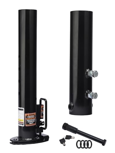 30K LBS Heavy-Duty Gooseneck Trailer Coupler | 8 Height Adjustable | 4 Round Tube | Extra Safety Pin Lock | Fits 2-5/16 Ball