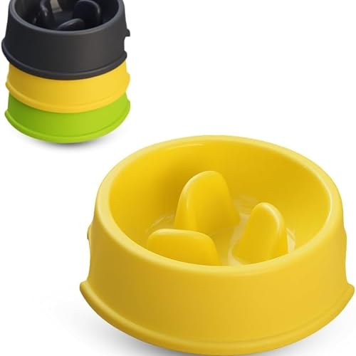 PARENCE.- Ciotola antimucosa per cani e gatti - ciotola in plastica da 1 litro, ritardante di alimentazione, prevenzione di flatulenza e obesità - colore casuale