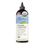 Sky Organics Castor Oil - USDA Certified Organic Hair Oil for Hair Growth, Skin, Face, Eyelashes - Cold Pressed & Hexane Free - Pure Organic Castor Oil Pack Wrap - Carrier & Hair Treatment Oil -16oz