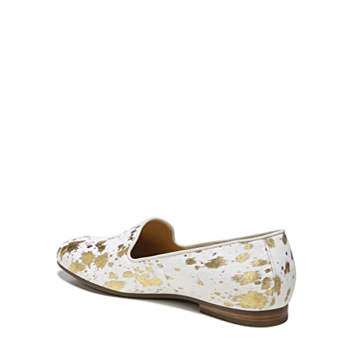 Vionic Women's North Willa Slip On Flat - Supportive Ladies Walking Shoes That Include Three-Zone Comfort with Orthotic Insole Arch Support, Gold Metal Hair Calf 7.5 Medium