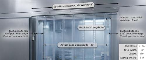 Acepunch 4x7' Clear PVC Strip Curtain Kit - 48