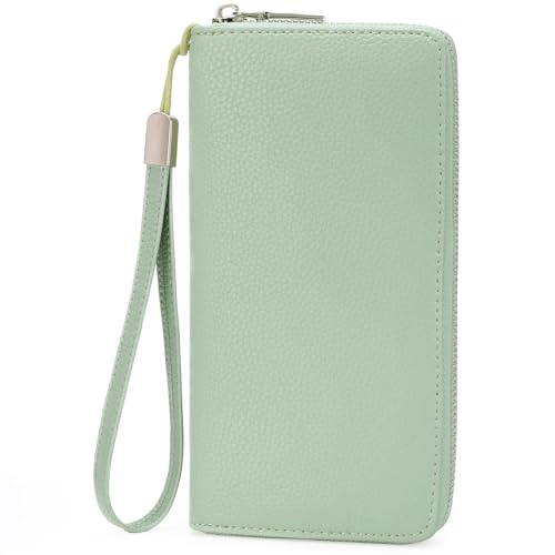 GOIACII Geldbörsen Damen Große Kapazität Lange Portemonnaie Gross Karteninhaber Geldbörse für Frauen mit RFID-Blockierung und Abnehmbare Handgelenk