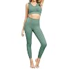 CNASA Damen 2teiliger Sportanzüge Sport Sets Sport-BH mit Tiefem V und Leggings Yoga Outfit Trainingsanzug Set