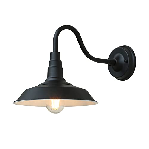 Genérico Lámpara de pared industrial americana estilo loft, estilo retro, de cuello de cisne, de hierro forjado, for salón, estilo rústico.(Black)