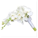 ZHMYENGMING Flower Indoor Bride Bouquets Waterfall Wedding Bouquet Artificial Vintage Flower Calla Lily Marriage Supplies Ramos De Flores para Novias (Color : 1)