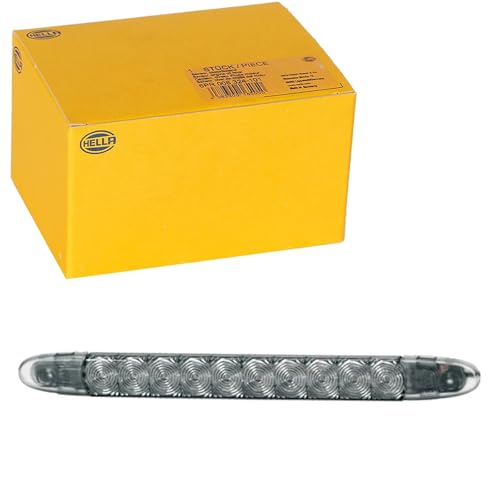 HELLA 2Da 343 106-221 Feu Stop Additionnel - Led - 12V - Montage En Saillie/Collé - Couleur Du Voyant: Gris Fumée - Couleur Led: Rouge - Câble: 3000Mm - Fiche: Extrémités De Câble Ouvertes - Arrière