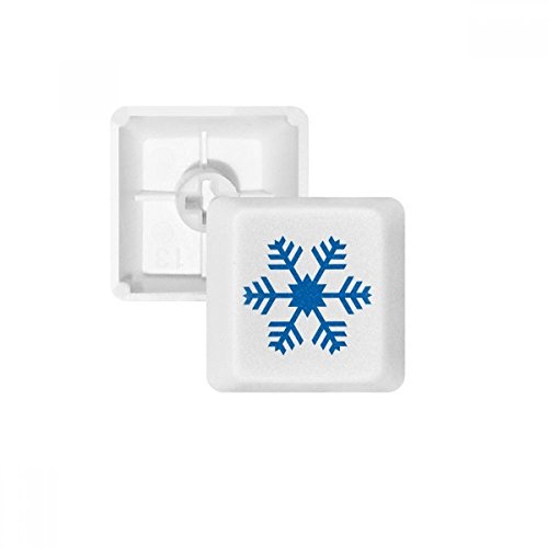Teclas PBT blancas sin grabado con silueta de copo de nieve azul para teclado mecánico OEM