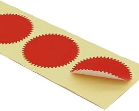 Notary Seal Stamp Design - Classic Red Starburst Seal Sticker Gives Certificates, Documents and Awards a Professional and Official Look, Pack of 100
