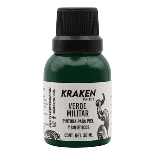 El Mejor Listado de Militar para Colorear - los más vendidos. 32 KRAKEN - Pintura profesional para cuero, sintéticos y textiles - Colores Básicos (Verde Militar)