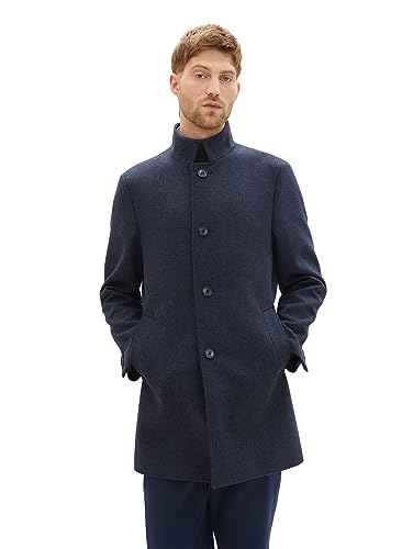 TOM TAILOR Herren 3-Knopf Wollmantel mit Stehkragen – Ansicht 1