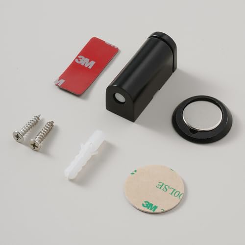 DOOROOM Windproof Magnetic Door Stoppers, 0-0.78" Stroke Doorstop, No-Hole Floor Door Stop with Adhesive and Screws to Keep Door Open, Black, 1 Pack by DOOROOM - Image 7