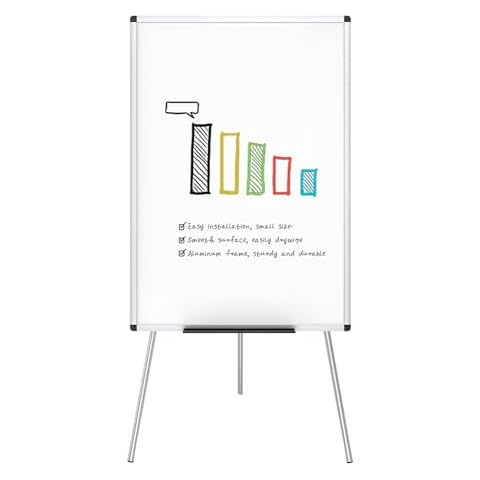 VIZ-PRO Whiteboard Easel, 36 x 24 Inches, Portable Dry Erase Board Height Adjustable for School Office and Home Cover