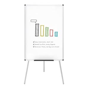 VIZ-PRO Whiteboard Easel, 36 x 24 Inches, Portable Dry Erase Board Height Adjustable for School Office and Home