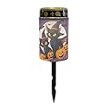 Psesaysky Halloween Black Cat Cemetery Solar Lights for Outside Waterproof Decorative Solar Powered Garden Stake Lights