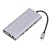 USB C HUB Adapter 11 in 1 4 USB 3.0 Audio VGA RJ45 Ethernet 4K Type C Docking Station for Laptops Tablets Smartphones