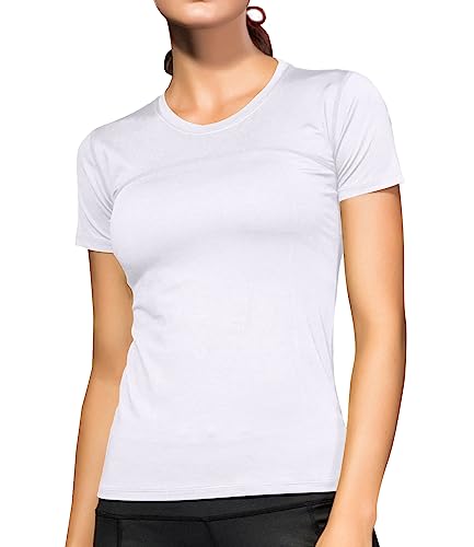 Workout Shirts For Women Moisture Wicking Quick Dry Sport Shirts Compression Tops White Shirts For Outdoor Exercise #TOP17