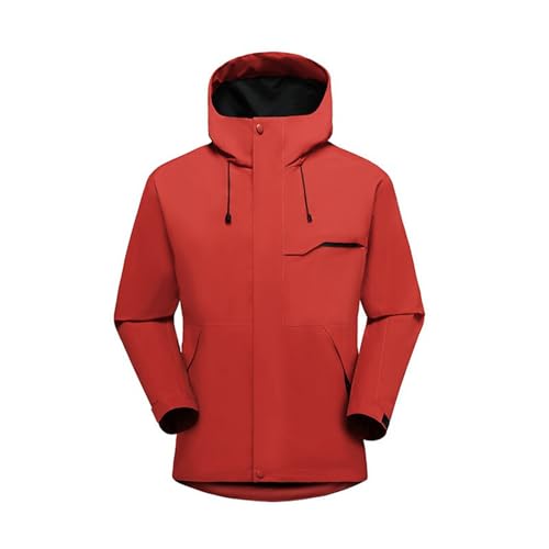 Veste de randonnée multicolore avec capuche ajustable contre la pluie