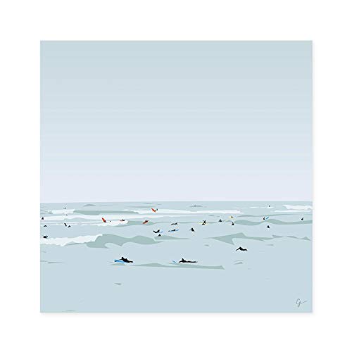 Impression sur toile paysage de mer abstrait affiche murale salon contemporain 70x70