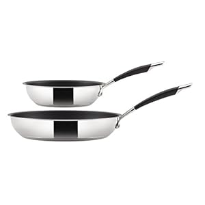 Circulon Momentum Twin Pack Stainless Steel Frying Pans, Set of 2, 2 Set