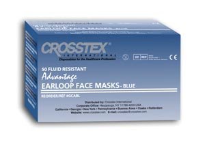 Crosstex GCABL Advantage Ear Loop Mask, Latex-Free, Blue (Pack of 500)